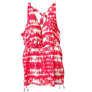 Swim by Cacique Women's 42D Swimsuit‎ Swim Dress Skirt Underwired Red Tie Dye